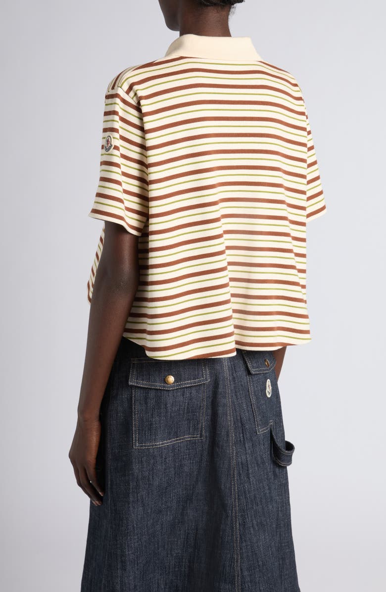 Moncler Stripe Cotton Polo, Alternate, color, Neutral