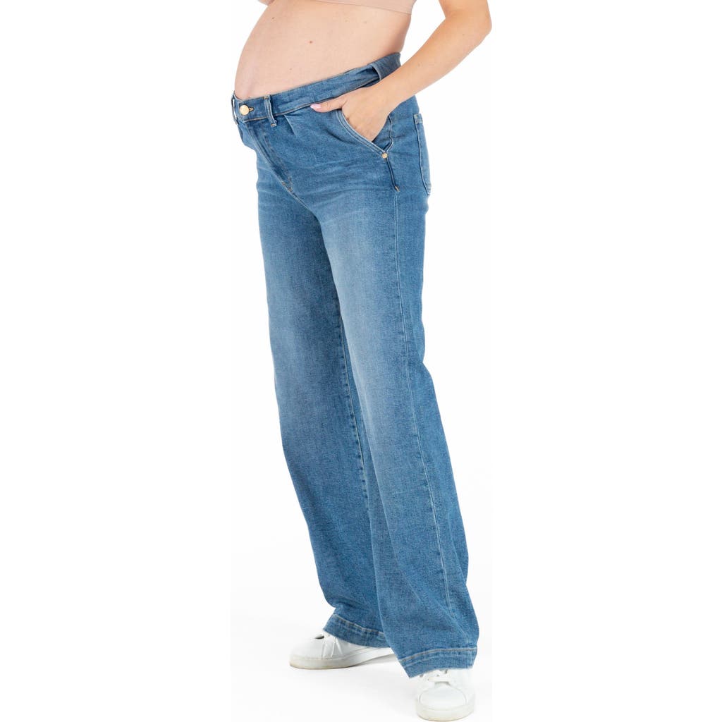 Cache Coeur Kelly Wide Leg Maternity And Post Partum Jeans In Blue