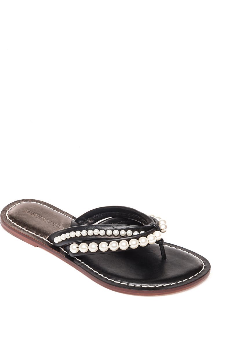 Bernardo Footwear Miami Imitation Pearl Flip Flop, Main, color,