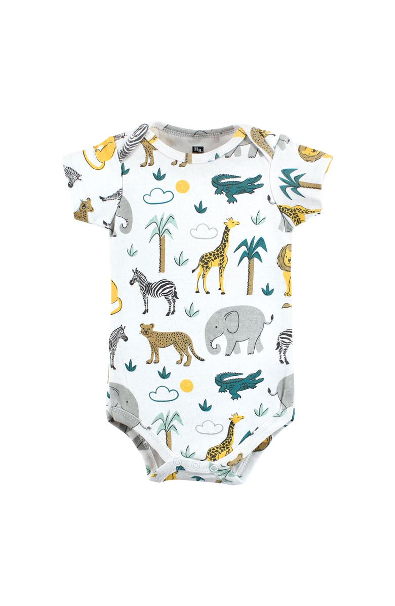 Hudson Baby All-Season Cotton One-Piece Garment Set of 3, Alternate, color, Safari Animals