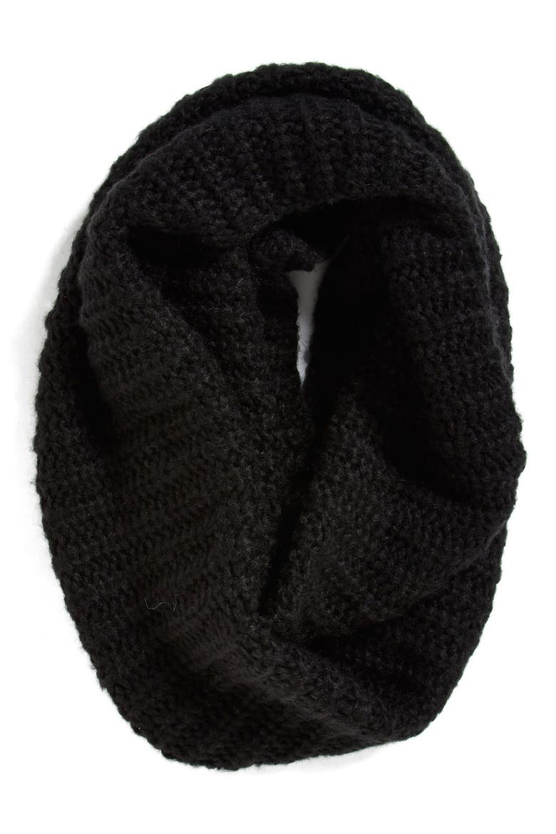 Ribbed Loop Scarf, Main, color, BLACK PAINT