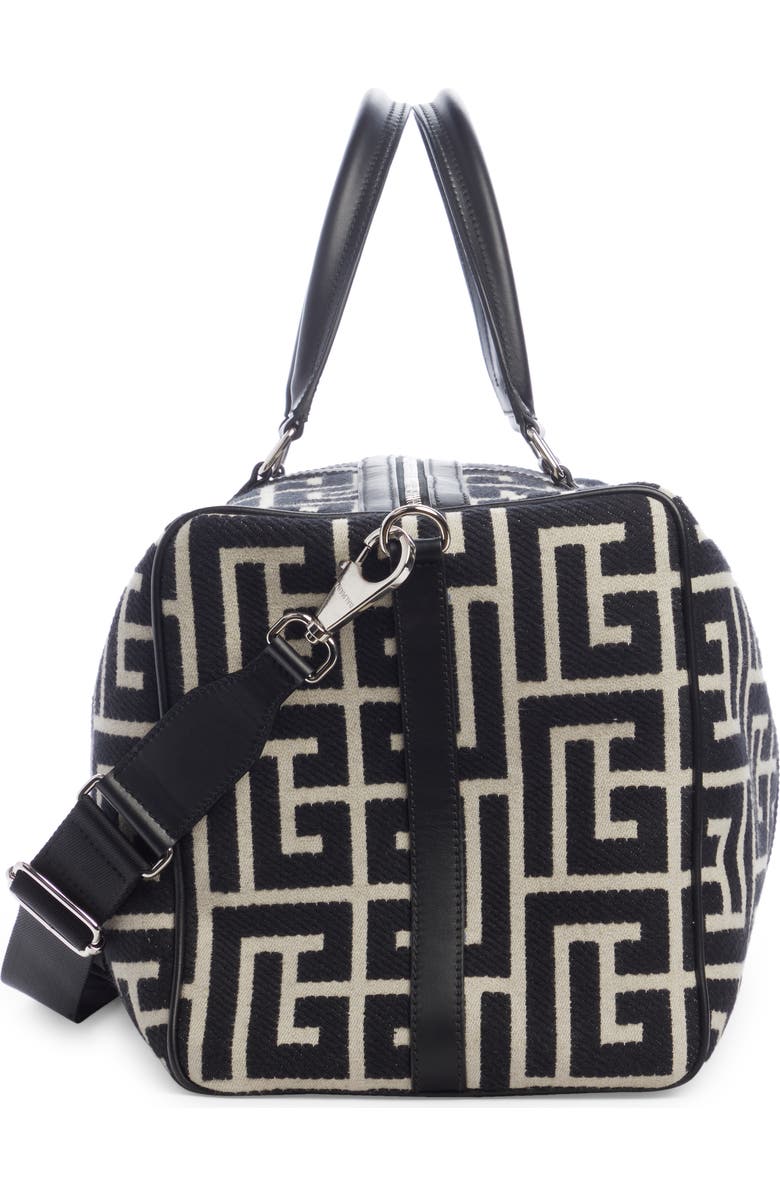 Balmain Voyage Monogram Jacquard Duffle Bag, Alternate, color,