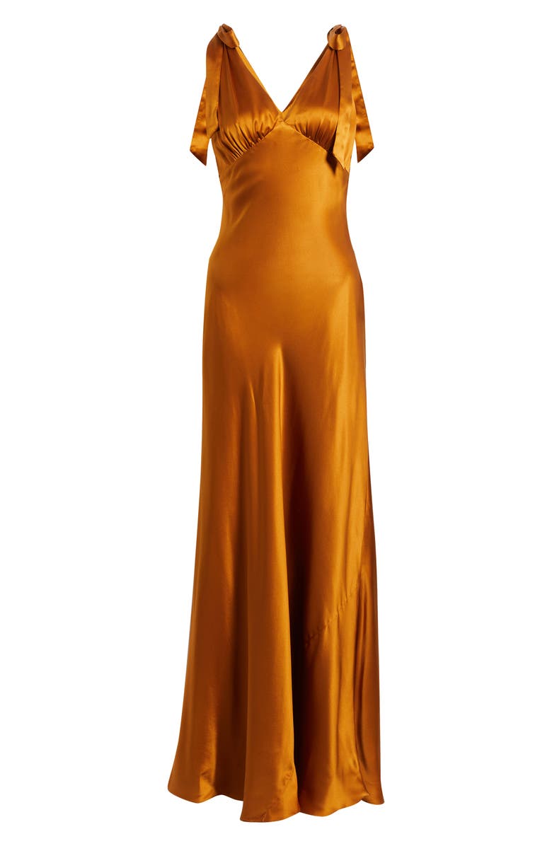 Reformation Pernille Silk Maxi Dress, Alternate, color, Copper