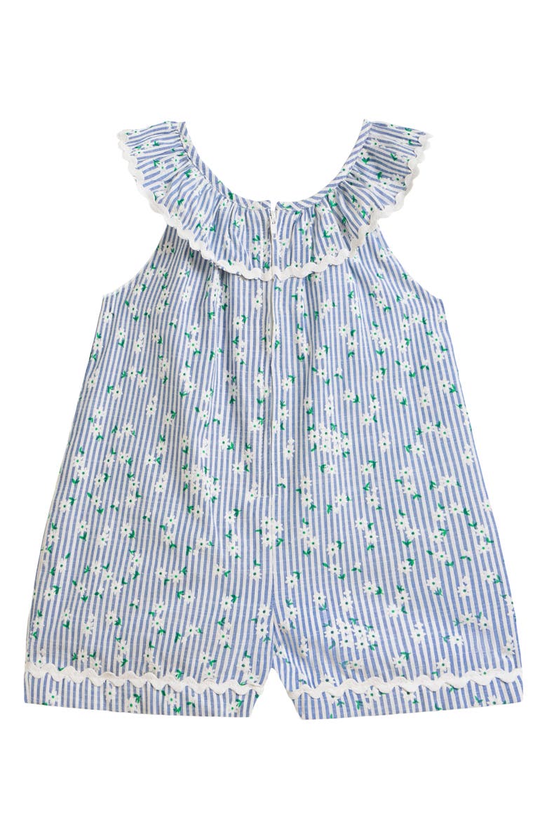 Pippa & Julie Kids' Lisa Daisy Stripe Romper, Alternate, color, Blue/ White