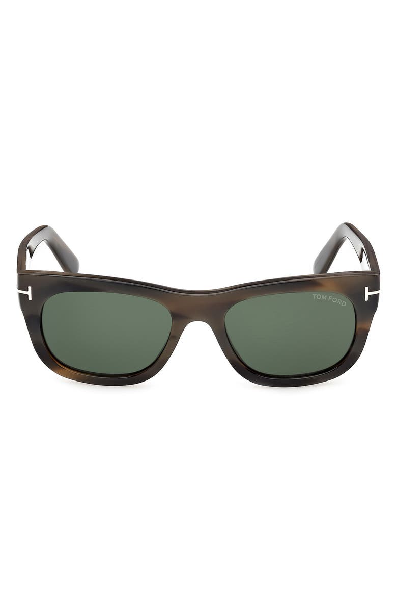 TOM FORD 54mm Square Sunglasses, Main, color, Coloured Havana / Green