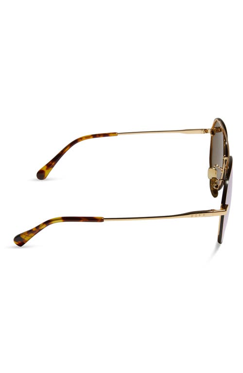 Diff 62mm Lenox Polarized Aviator Sunglasses In Gold