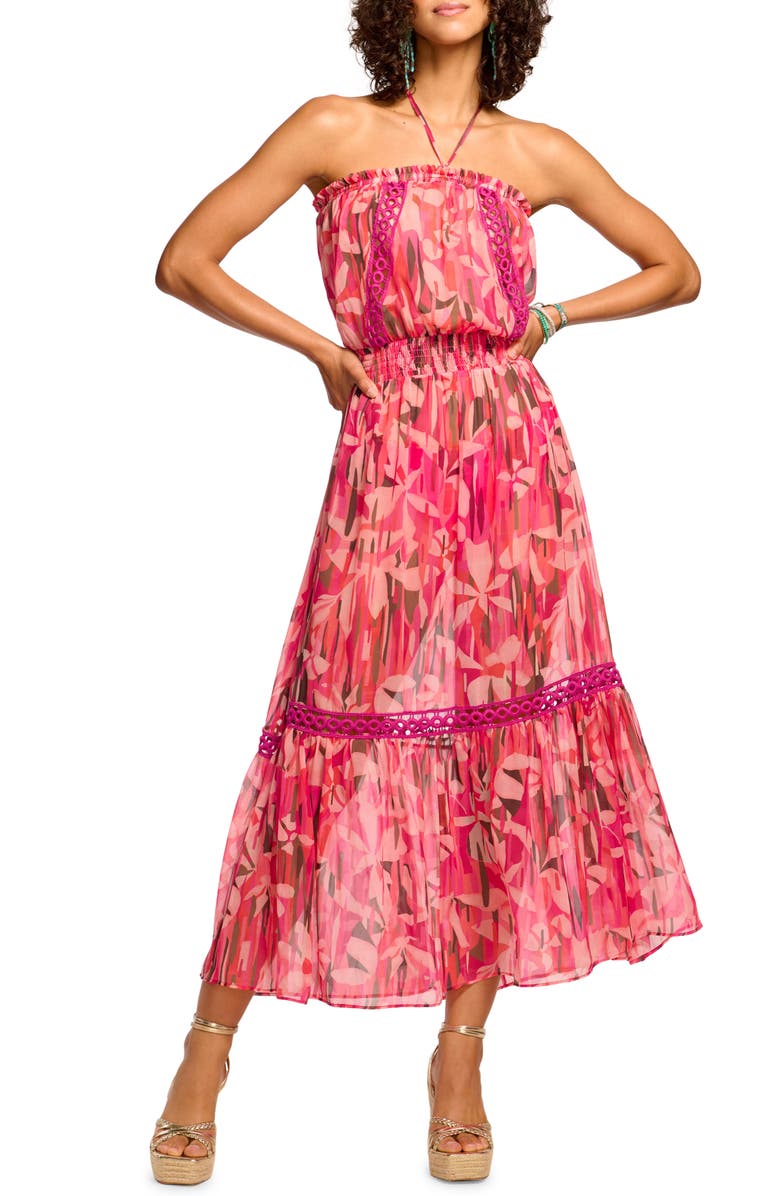 Ramy Brook Miranda Floral Tiered Cover-Up Dress, Main, color, 