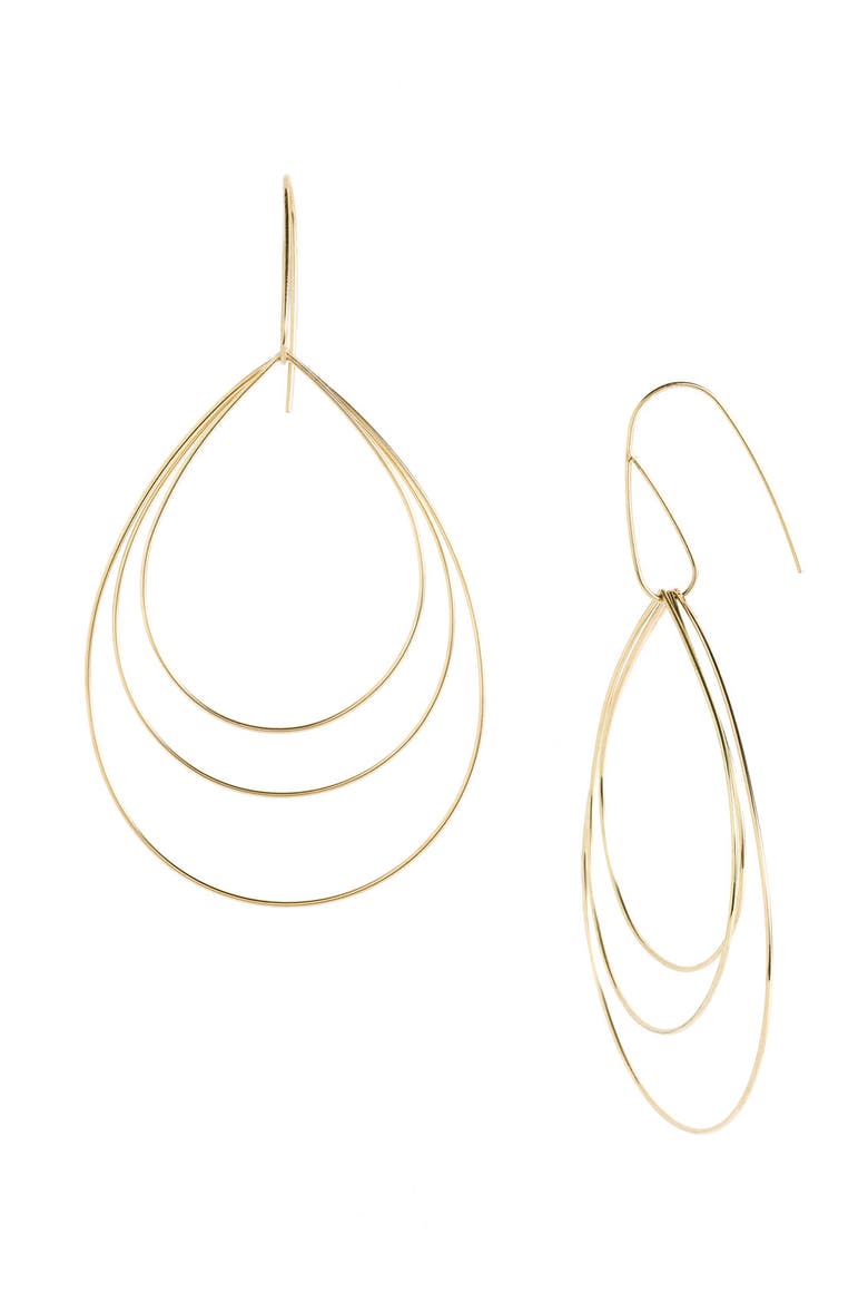 Jewelry Large Triple Teardrop Earrings, Main, color, YELLOW GOLD