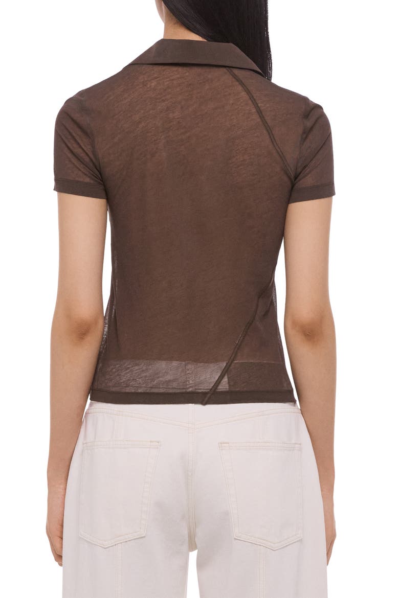 Zerosca Sheer Modal Twisted Polo, Alternate, color, BISTRE