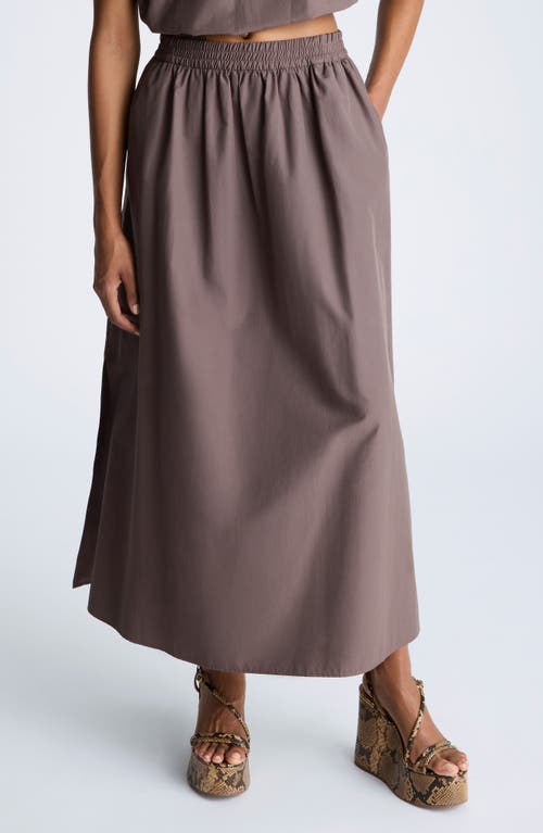 Kenneth Cole Side Slit Maxi Skirt In Mocha Brown