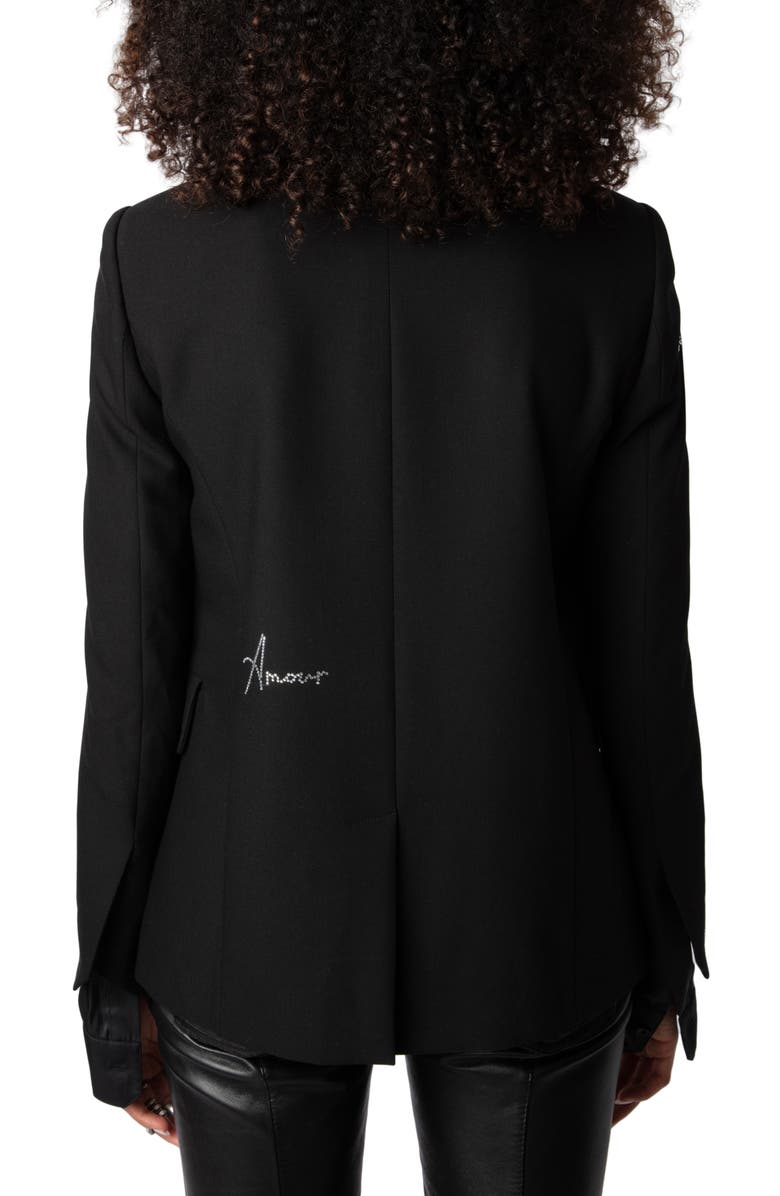 Zadig & Voltaire Very Strass Rhinestone Blazer, Alternate, color, 