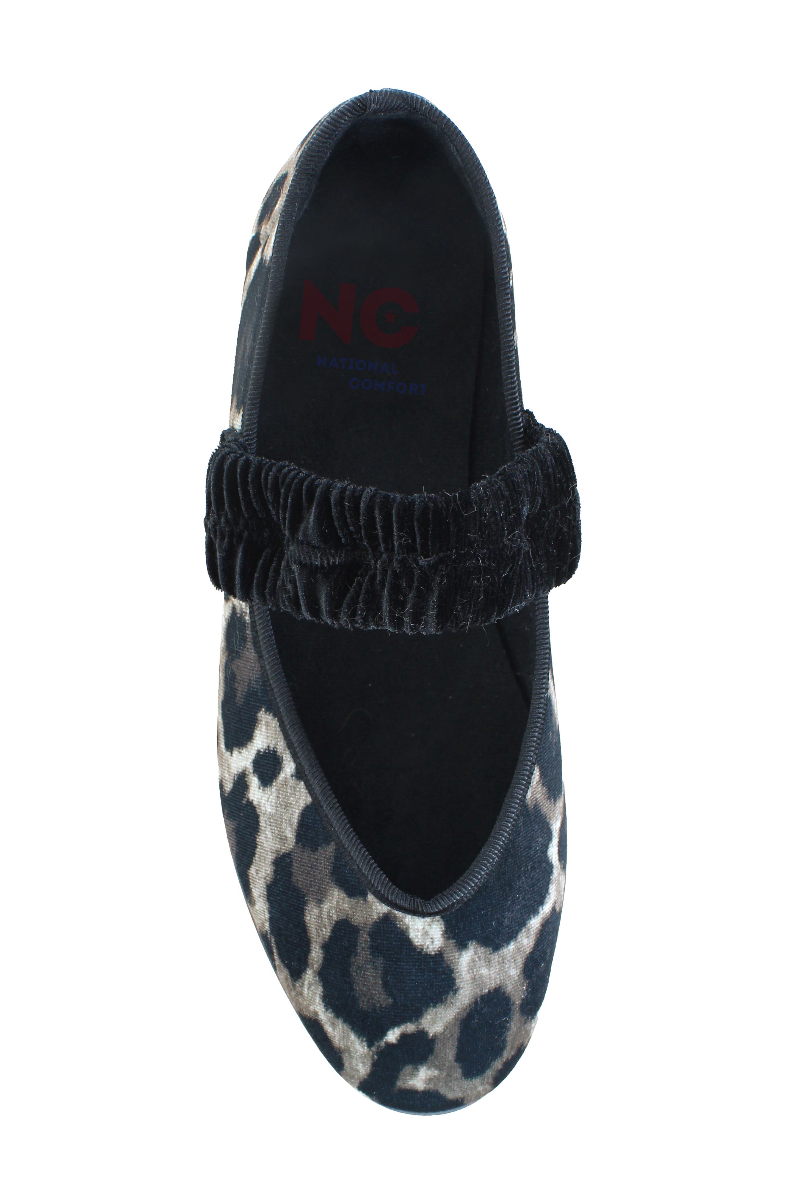 Print Mary Jane Flat, Alternate, color, LEOPARD FABRIC