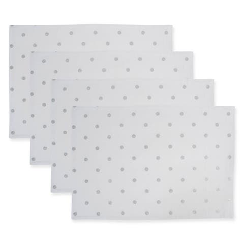Silver Reversible Polka Dot Placemat Set/4