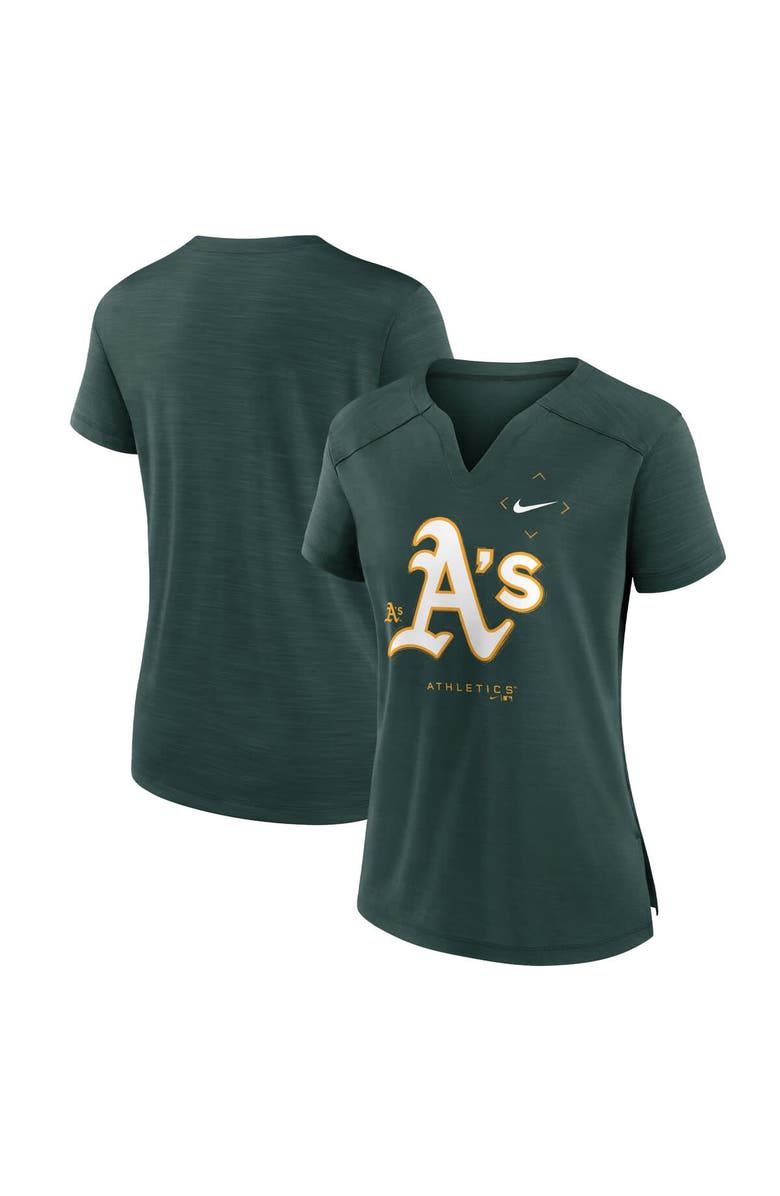 Nike Women's Nike Green Athletics Pure Pride Boxy Performance Notch Neck T-Shirt, Main, color, 