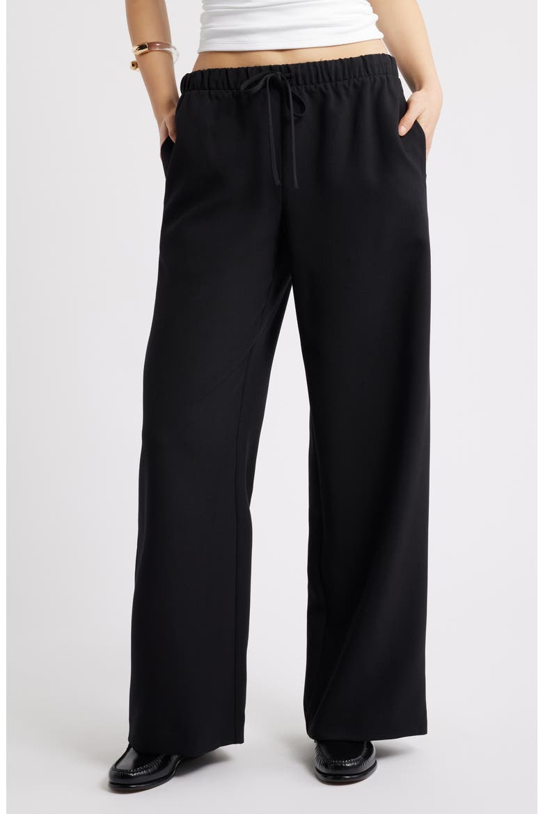 Icon Pull-On Wide Leg Pants, Main, color, BLACK