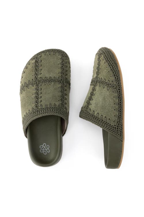 The Sak Bolinas Suede Clog Shoe In Green