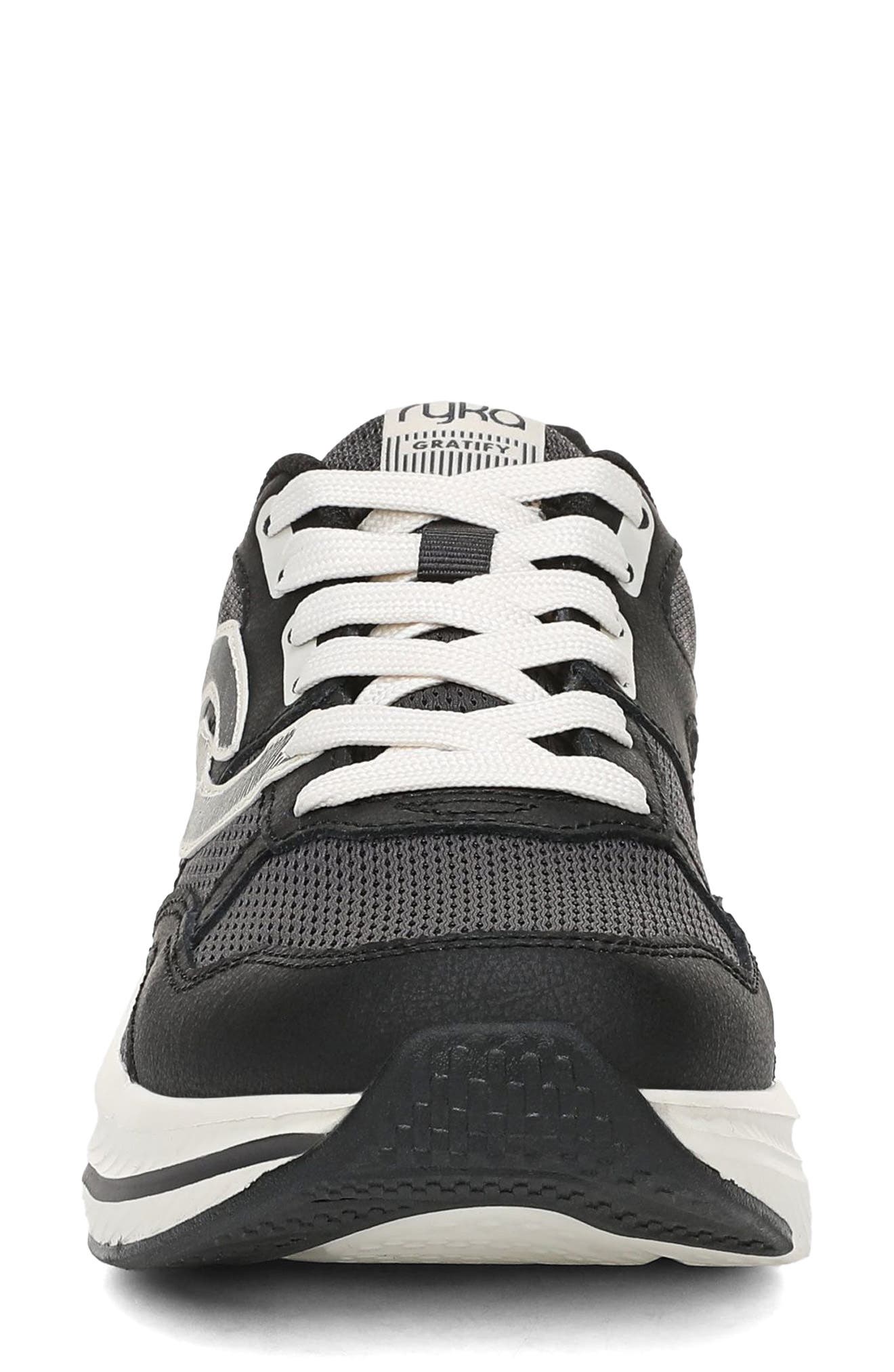 Gratify Walking Shoe, Alternate, color, BLACK LEATHER/ MESH