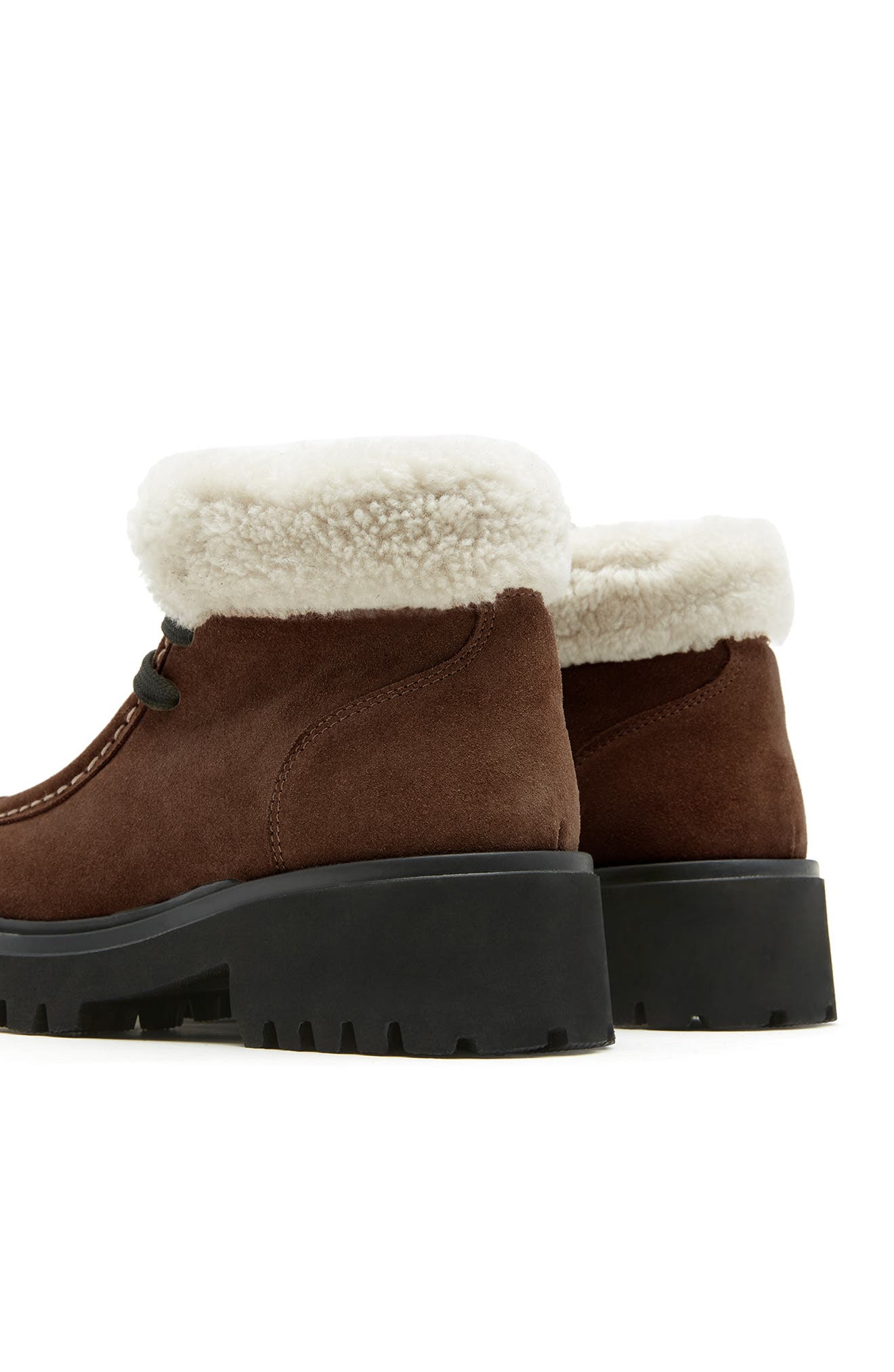 Kinetic Genuine Shearling Bootie, Alternate, color, BRUNETTE SUEDE