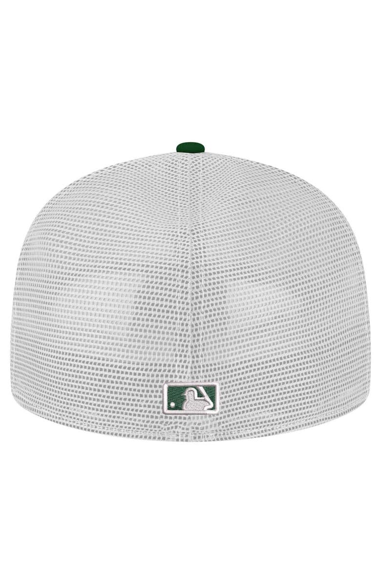 New Era Men's New Era Green Athletics Team Color 59FIFTY Trucker Fitted Hat, Alternate, color, 