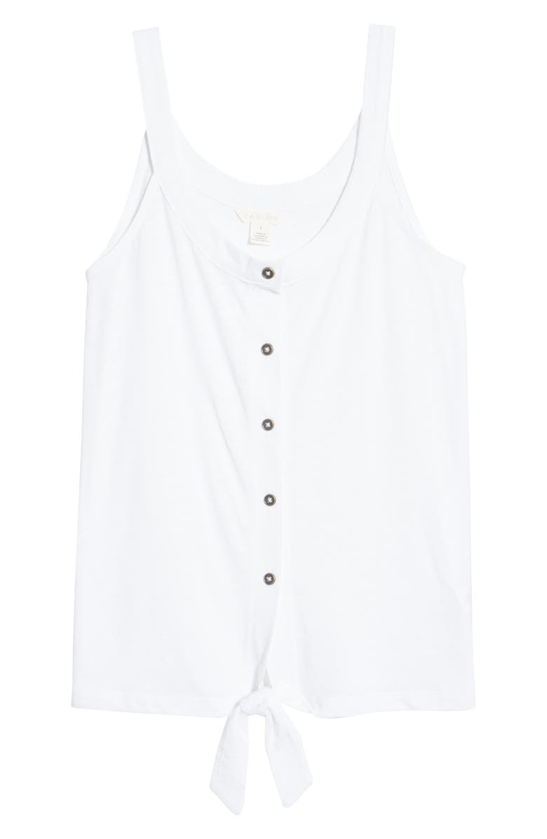 Caslon<sup>®</sup> Tie Front Cotton Blend Tank, Alternate, color,