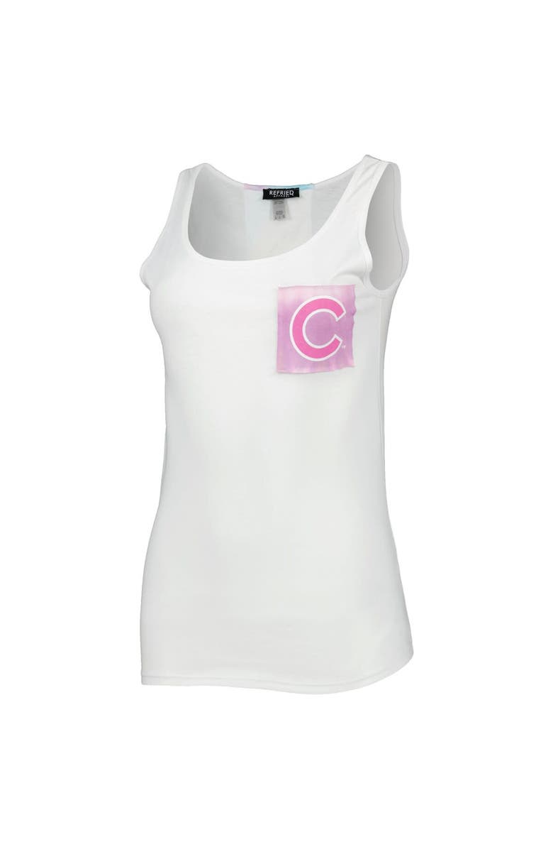 REFRIED APPAREL Women's Refried Apparel White Chicago Cubs Tie-Dye Tank Top, Alternate, color, White