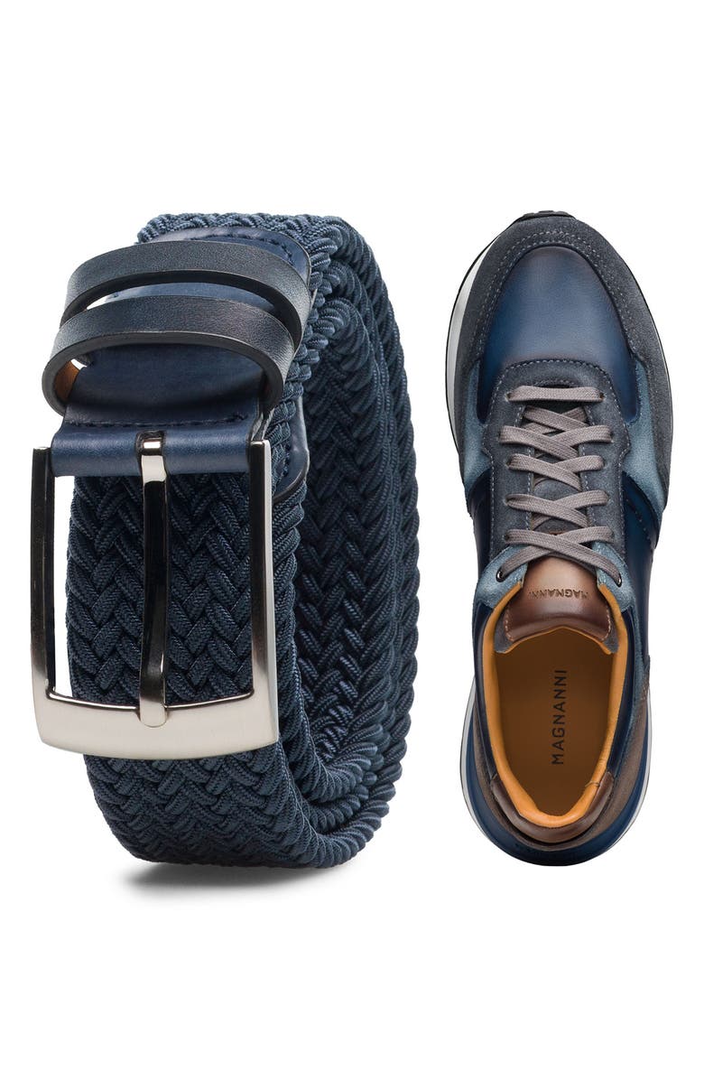 Magnanni Nadal Braided Belt, Alternate, color, Azul