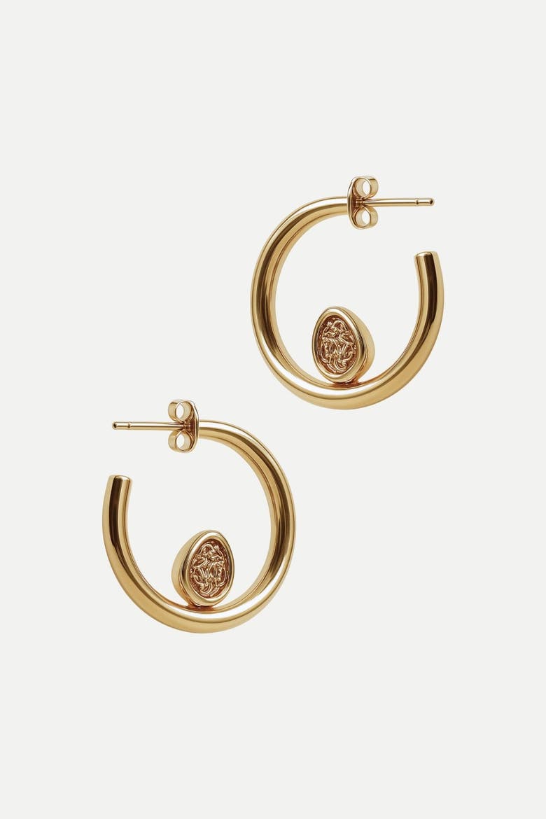 Knot Hoop Earrings, Main, color, Gold