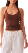 SNDYS Lexie Twist Beaded Halter Neck Tank