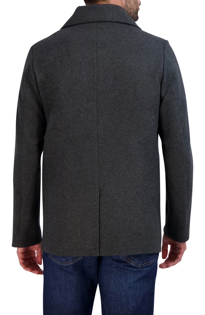 Cole Haan Double Breasted Peacoat, Alternate, color, Charcoal
