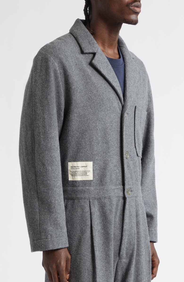 SONG FOR THE MUTE x Birkenstock The Collector Tailored Wool & Nylon Felted Jumpsuit, Alternate, color, Grey