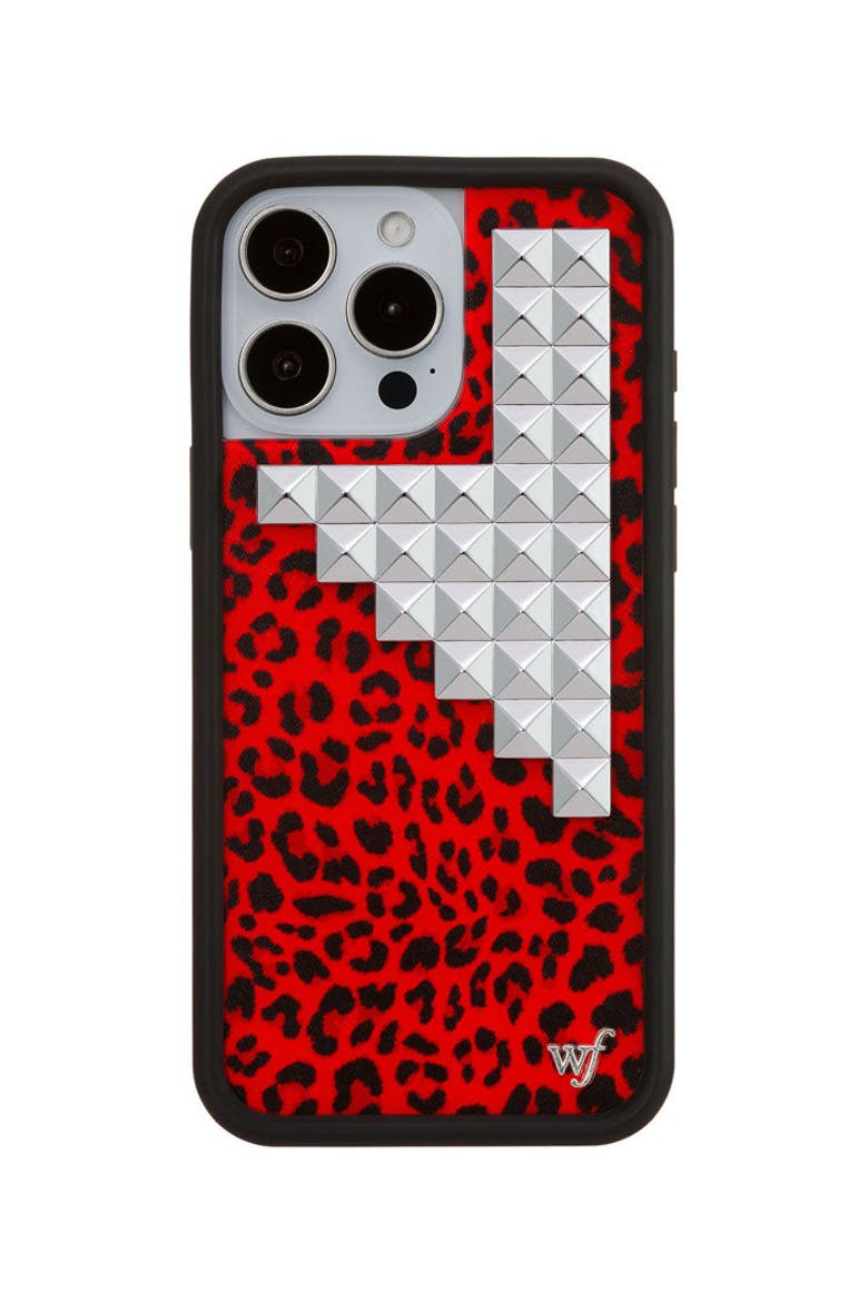 Red Meow Stud iPhone Case, Alternate, color, Red