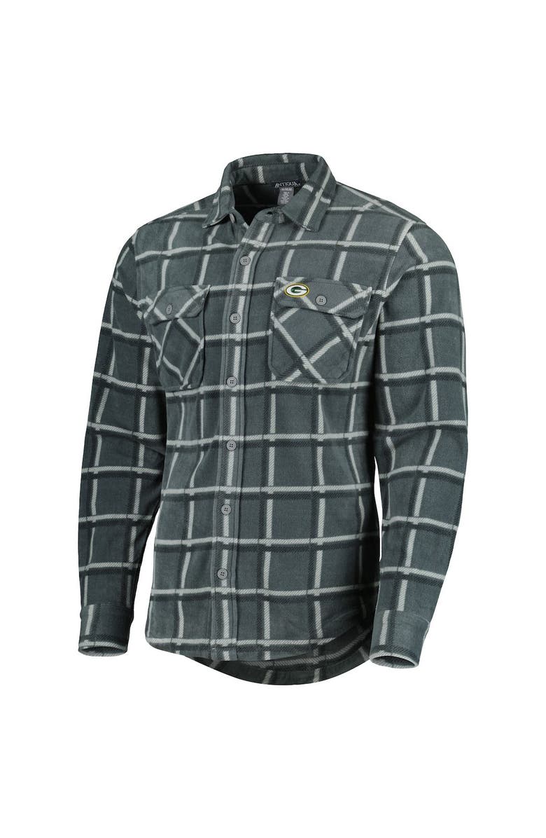 ANTIGUA Men's Antigua Gray Green Bay Packers Industry Flannel Button-Up Shirt Jacket, Alternate, color, Gray