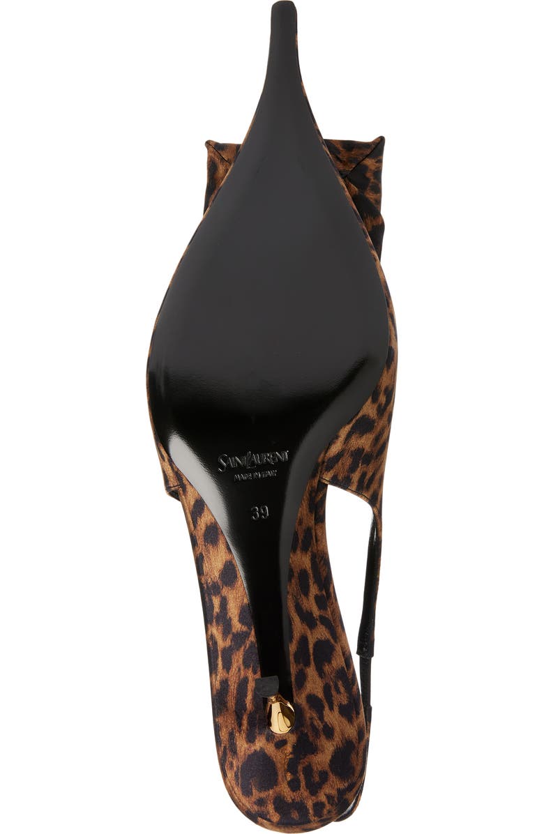 Saint Laurent Dakota Kitten Heel Pointy Toe Slingback Pump, Alternate, color, Leopard