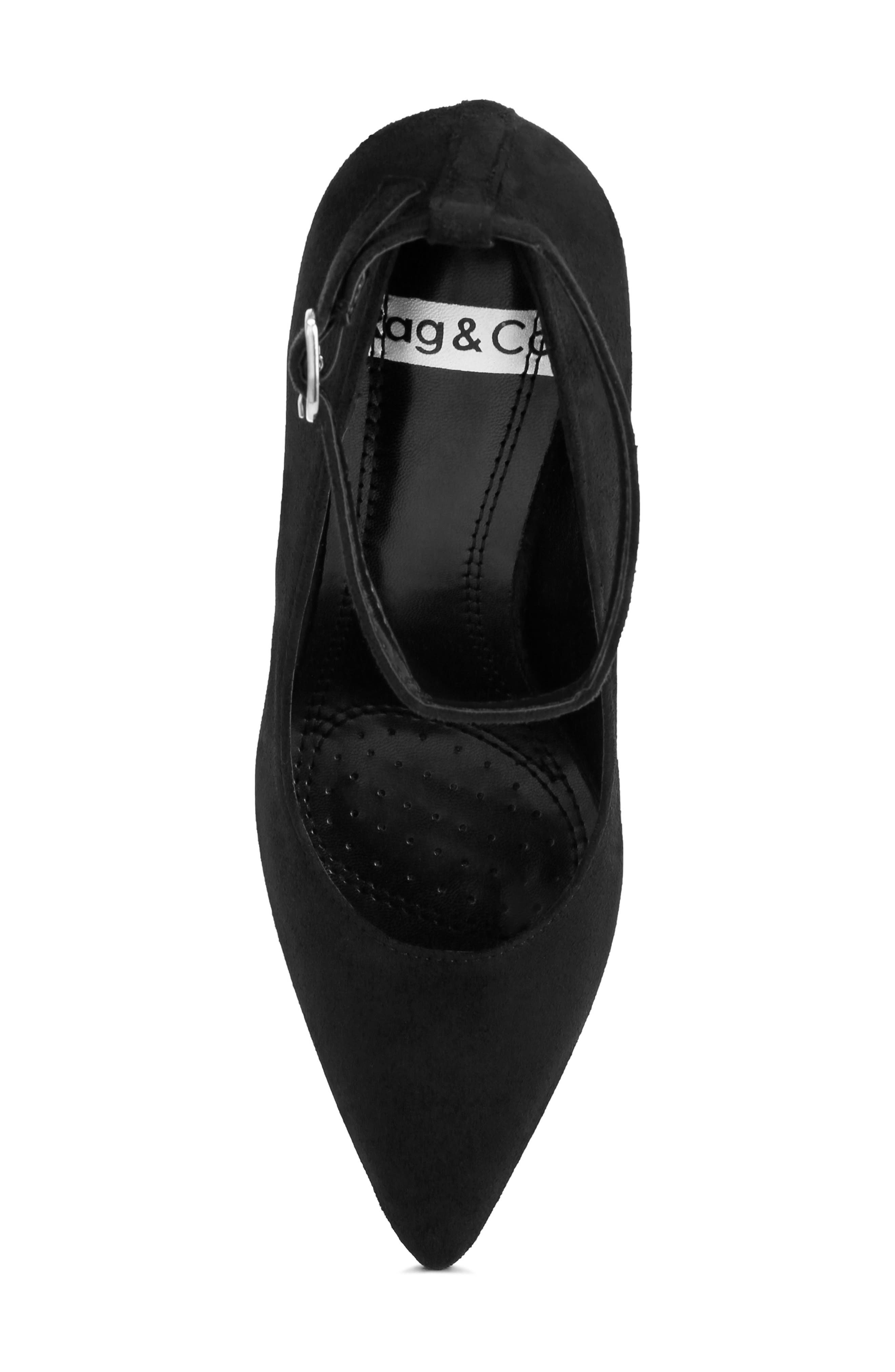 Dittany Pointed Toe Ankle Strap Pump, Alternate, color, BLACK SUEDE