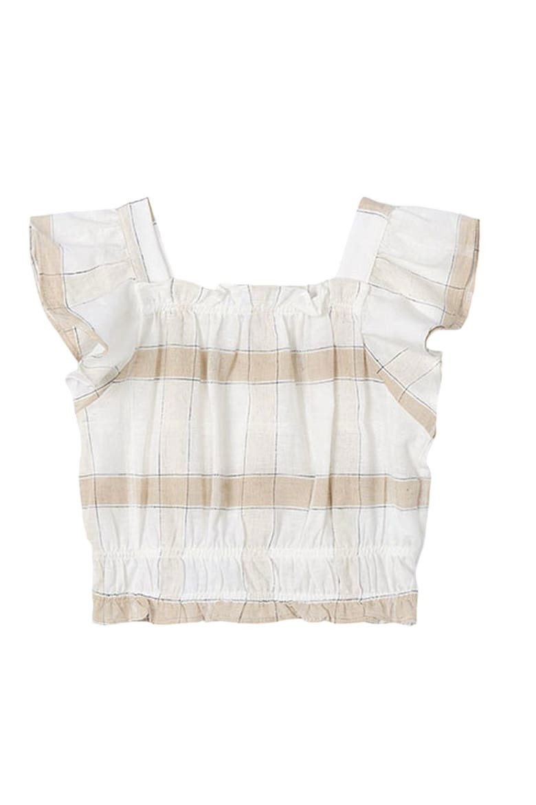 Striped Loose Ruffle Shirt, Alternate, color, Cinnamon