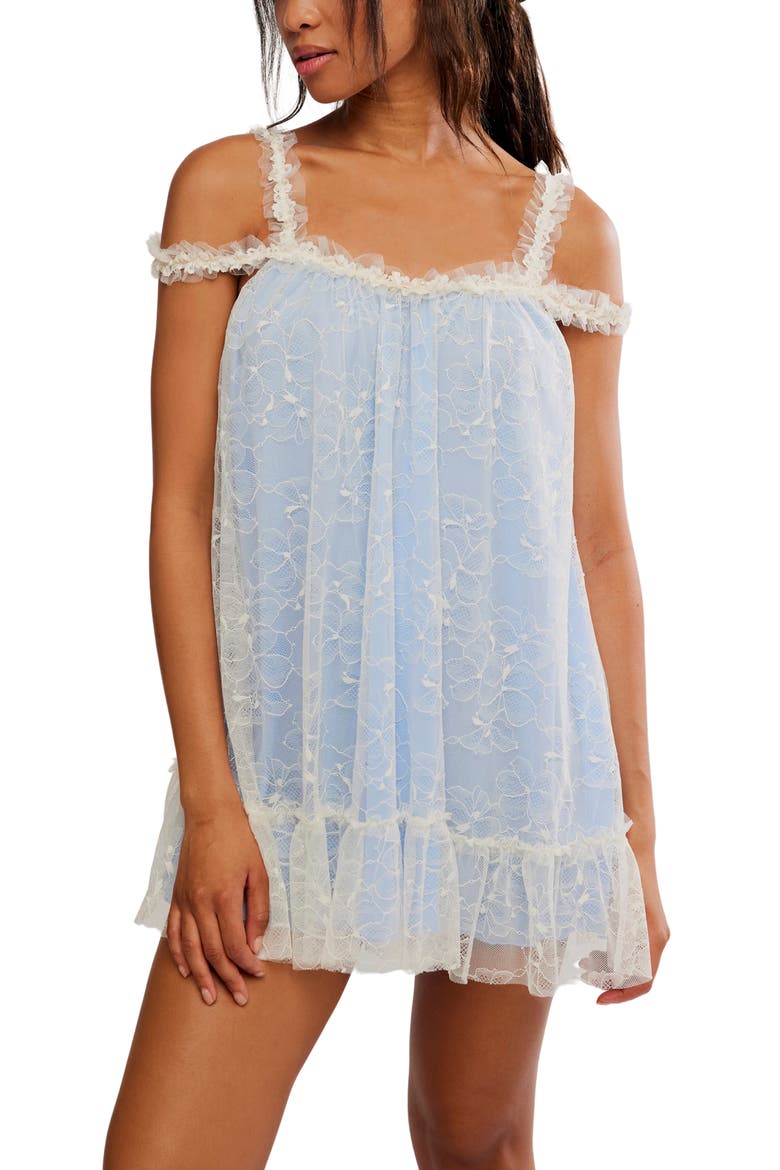 Heartbreaker Mini Slip Chemise, Main, color, TOASTED EGGNOG COMBO