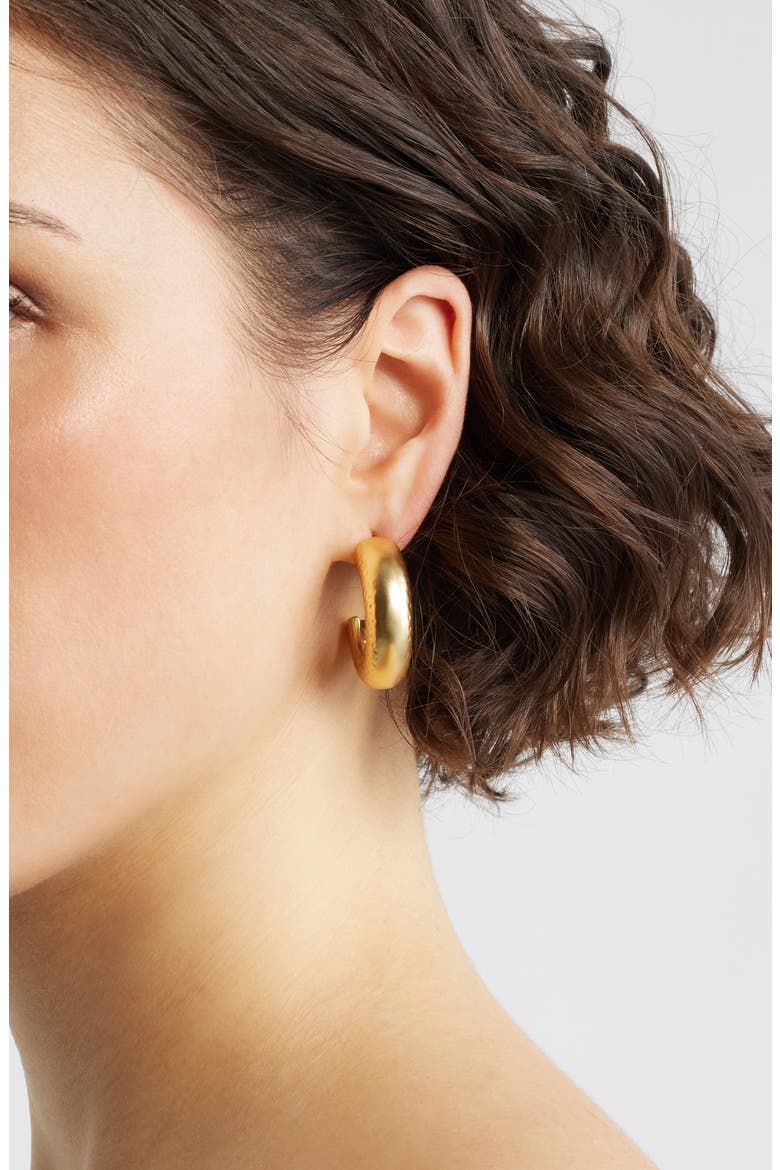 Small Bubble Hoop Earrings, Alternate, color, GOLD