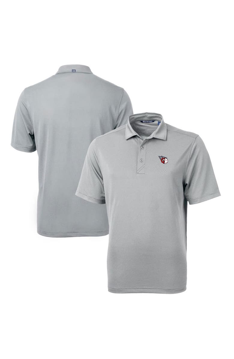 Cutter & Buck Men's Cutter & Buck  Pewter Cleveland Guardians Big & Tall Virtue Eco Pique Recycled Polo, Alternate, color, 