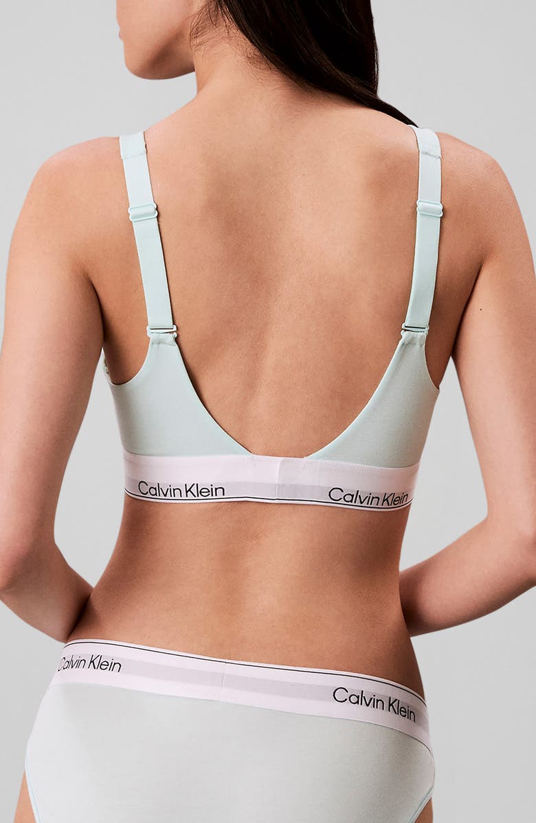 Calvin Klein Icon Cotton Blend Bralette, Alternate, color, Feel The Mint