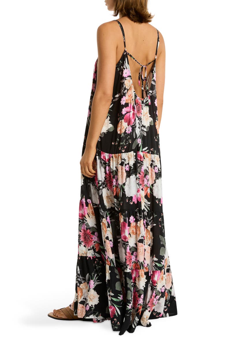 Sea Level Belle Tiered Cover-Up Maxi Dress, Alternate, color, Black