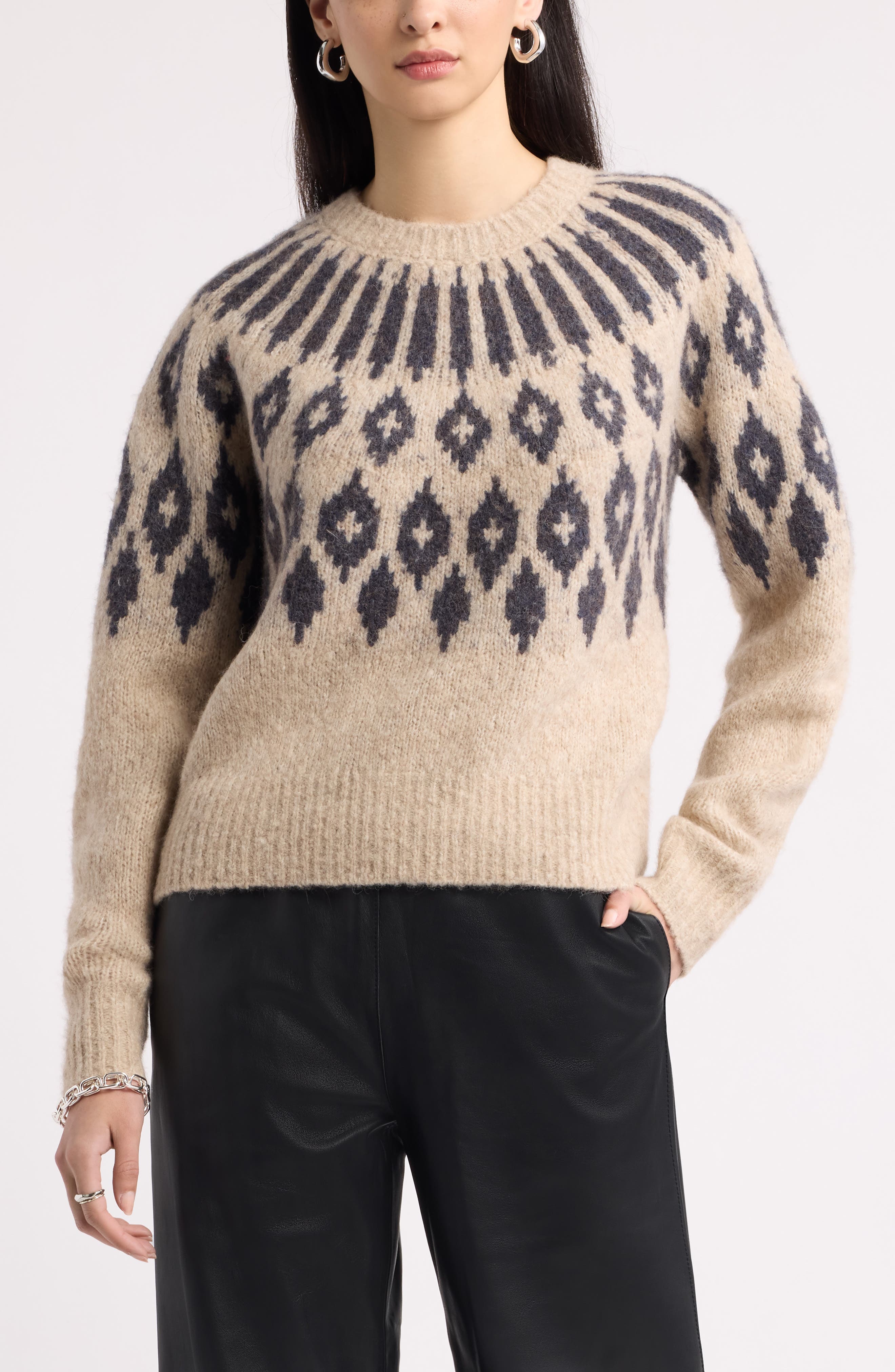 BEIGE DIAMOND FAIRISLE