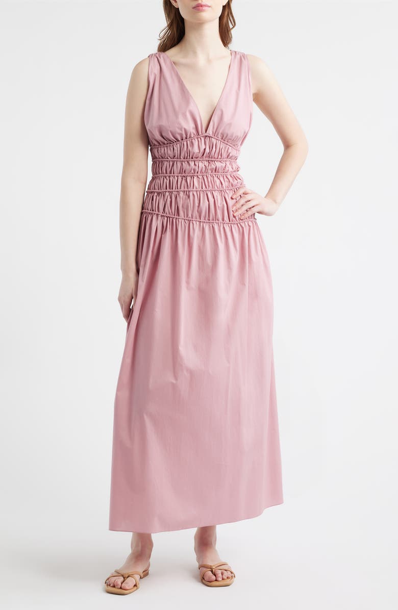 Faithfull the Brand Saja Braid Detail Cotton Maxi Dress, Main, color, Dusk