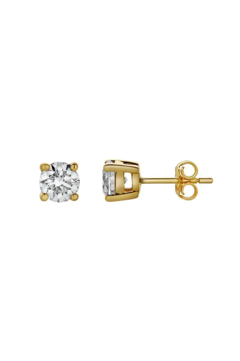 Silla 14K Gold Lab Grown Round Solitaire Diamond Earrings - 1 Cts, Alternate, color, 14K Yellow Gold