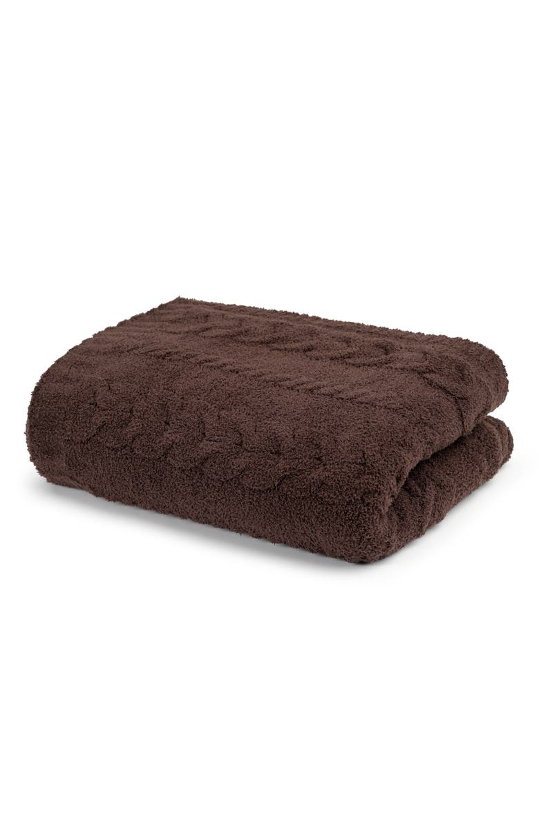 Kashwére Throw - Wide Cable - Solid - Kash-cozy, Main, color, Walnut