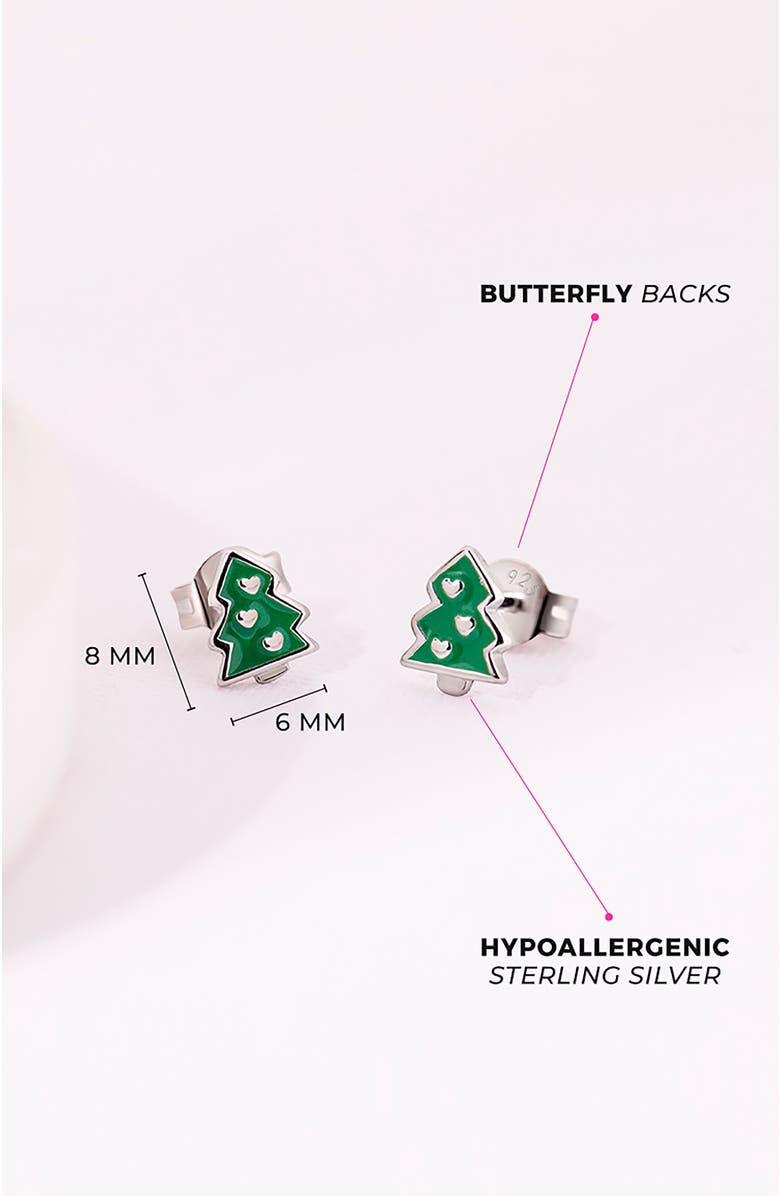 In Season Jewelry Festive Christmas Tree Earrings, Alternate, color, Green