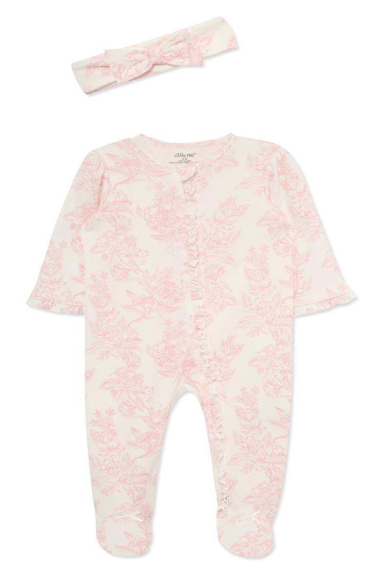 Kids' Rose Footie and Headband Set, Main, color, PINK