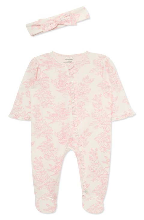Kids' Rose Footie and Headband Set