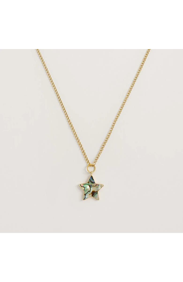Freya Rose Necklace with Paua Star, Alternate, color, Green