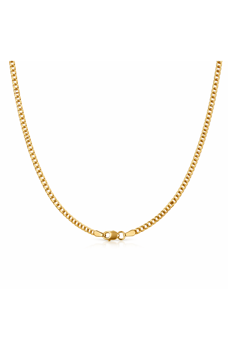 Donatello Gian 10k Gold Super Light-Weight Curb Chain Necklace, Main, color, Gold