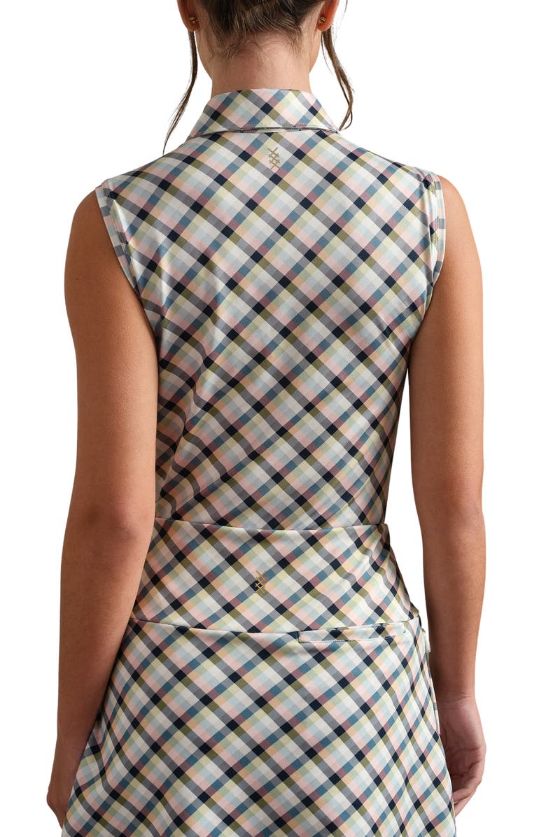 Rhone Course To Court Sleeveless UPF 50+ Polo, Alternate, color, Navy Multi Plaid